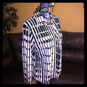 Black and white sheer blouse